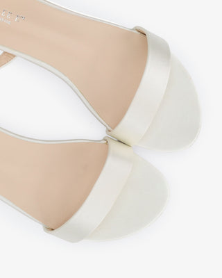 Ivory Girls Satin Flat Sandal with Ballerina Lace Up