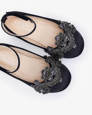 Satin Ballet Flats with Small Rhinestones AppliqueKids Shoes
