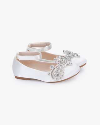 Satin Ballet Flats with Small Rhinestones AppliqueKids Shoes