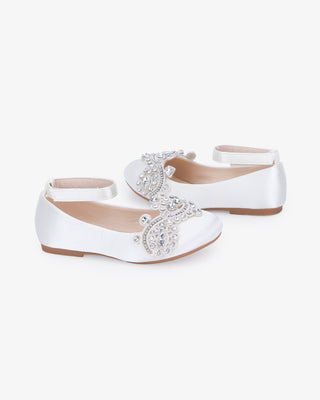 Satin Ballet Flats with Small Rhinestones AppliqueKids Shoes