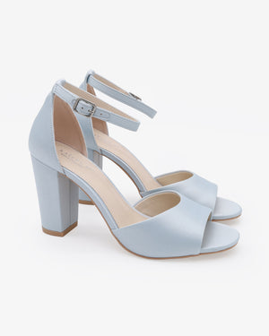 Satin Block Heel Wedding Sandals
