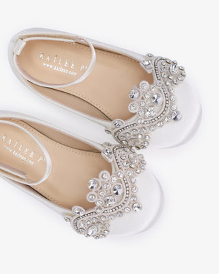 Satin Ballet Flats with Small Rhinestones AppliqueKids Shoes