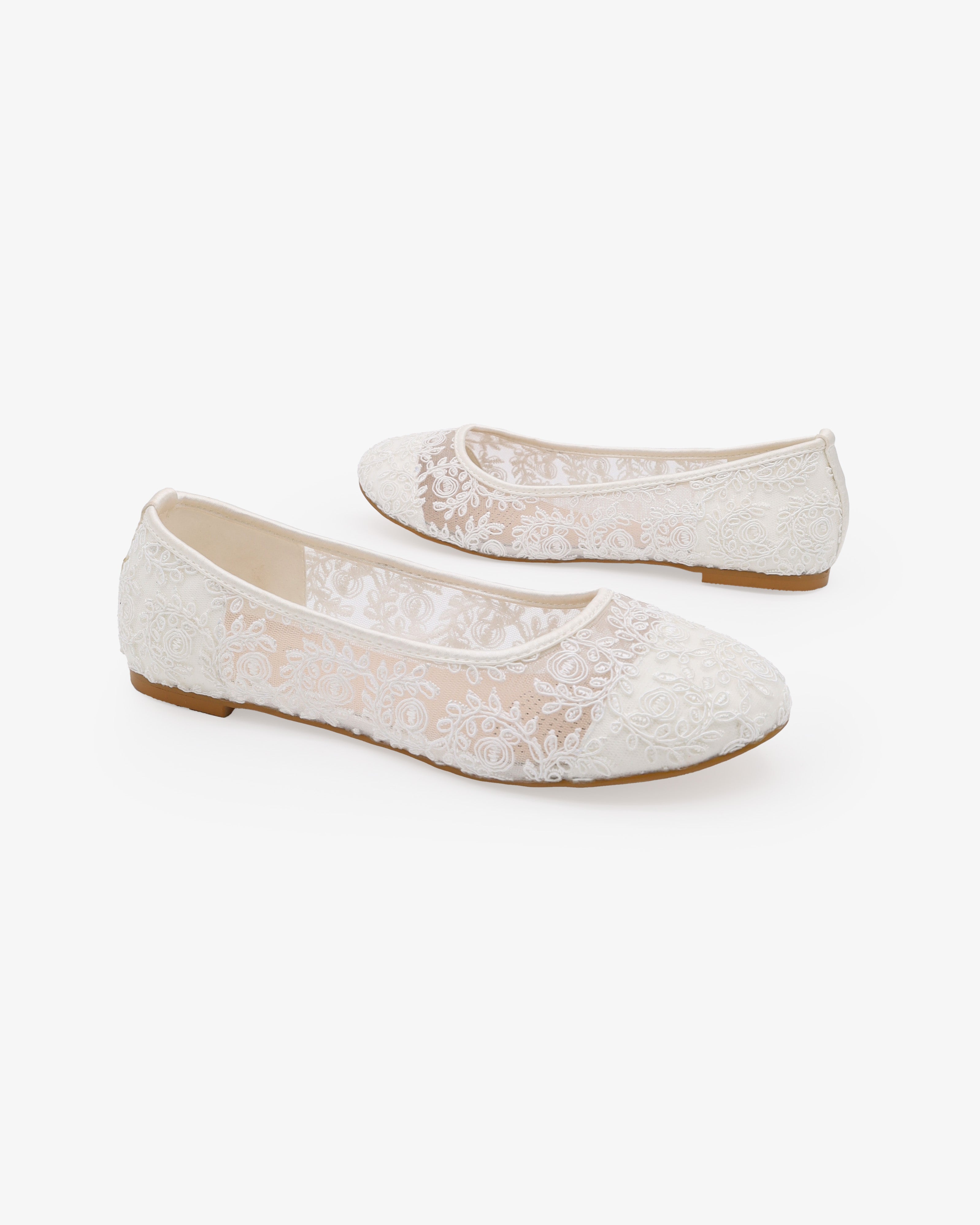 White Crochet Lace Ballet Flats - Bridal Shoes, Bridesmaids Shoes 6.5 White Crochet Lace Ballet Flats - Bridal Shoes, Bridesmaids Shoes 6.5