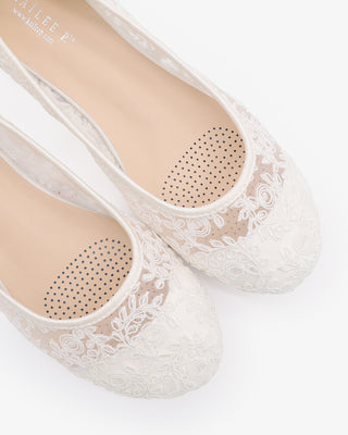 White Crochet Lace Ballet Flats