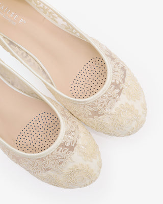 Ivory Crochet Lace Ballet Flats