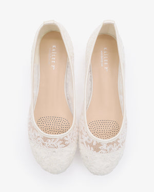 White Crochet Lace Ballet Flats - Bridal Shoes, Bridesmaids Shoes 6.5 White Crochet Lace Ballet Flats - Bridal Shoes, Bridesmaids Shoes 6.5