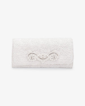 Crochet Wedding Clutch with Pearls Applique