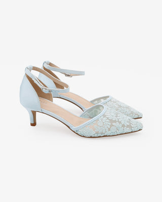 Crochet Lace Pointy Toe Wedding Kitten Low Heel
