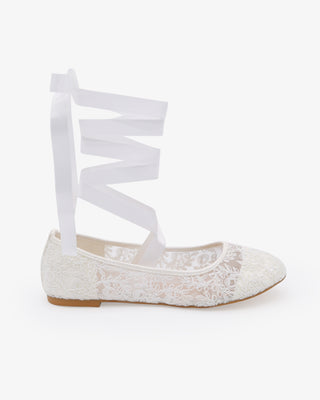 Crochet Lace Flats Ballerina Lace UpWomen Shoes