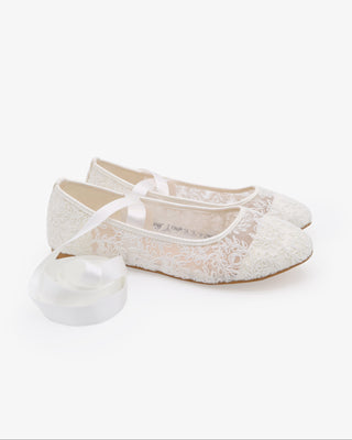 Crochet Lace Flats Ballerina Lace UpWomen Shoes