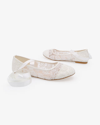Crochet Lace Flats Ballerina Lace UpWomen Shoes