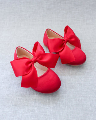 Satin Mary Jane with Satin Bow - Baby Shoes Holiday Gift Set (1 PAIR)Kids Shoes
