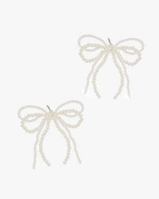 Double Pearl Bows Shoe Charms