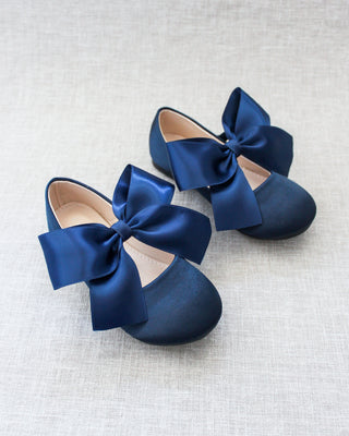Satin Mary Jane with Satin Bow - Baby Shoes Holiday Gift Set (1 PAIR)Kids Shoes