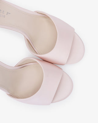 Satin Block Heel Evening Sandals with Wrapped Ribbon Tie, Women Shoes