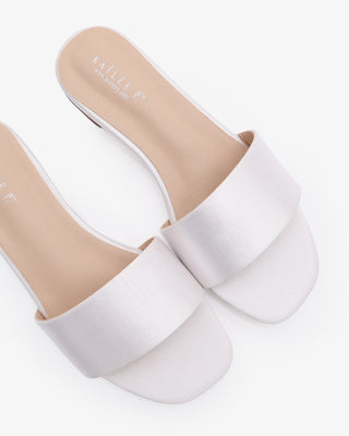 White satin wedding flat Sandals