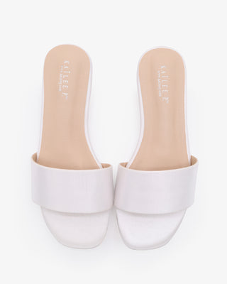 White satin wedding flat Sandals