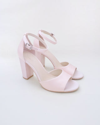 Satin Block Heel Evening Sandals