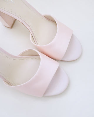 Satin Block Heel Evening Sandals