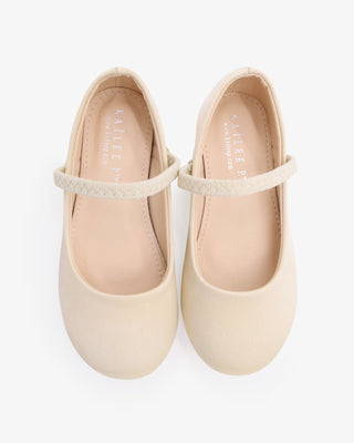Ivory Satin Mary Jane Flower Girl Flats