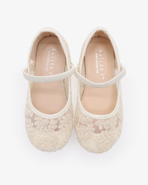 Crochet Lace Mary Jane Flats, Flower Girl Shoes, Birthday Party Shoes