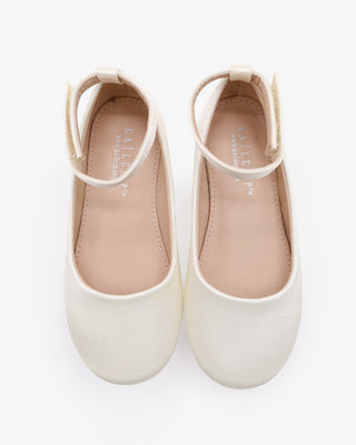 Satin Flats with Velcro Ankle Strap
