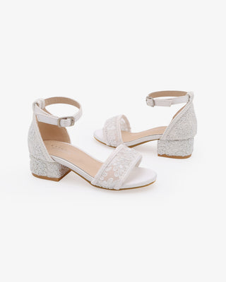 Crochet Lace Low Block Heel Girls SandalsKids Shoes