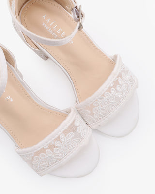 Crochet Lace Low Block Heel Girls SandalsKids Shoes