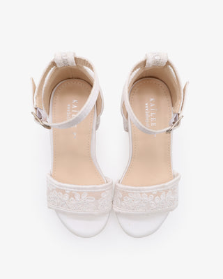 Crochet Lace Low Block Heel Girls SandalsKids Shoes