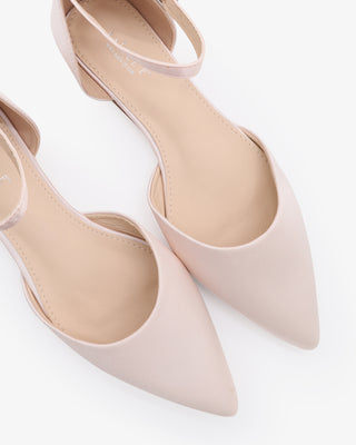 Dusty Pink Satin Pointy Toe Women Flats 