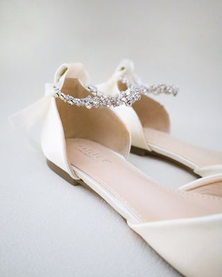 Ivory Wedding Flat with Amaryllis Strap