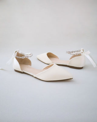 Ivory Wedding Flat with Amaryllis Strap