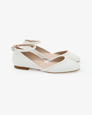 Bridal Round Toe Flat with Mini Pearls