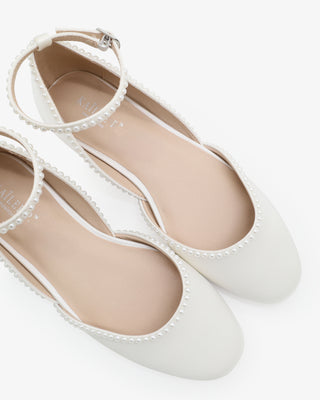 Bridal Round Toe Flat with Mini PearlsWomen Shoes