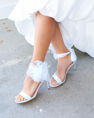 Satin High Heel Wedding Sandals with Ophelia FlowersWomen Shoes