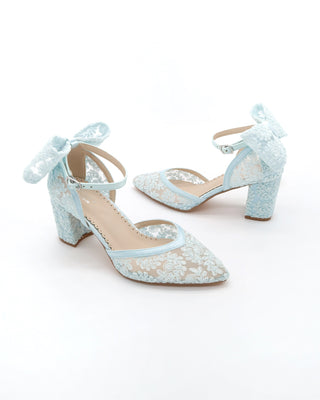 something blue wedding lace shoes