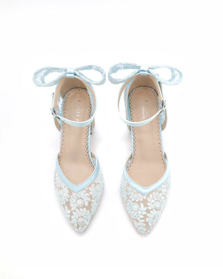 light blue lace wedding shoes