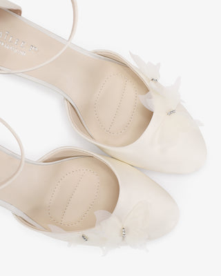 Satin Wedding Block Heel with Butterfly Kiss