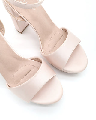 Satin Platform Block Heel Wedding Sandals