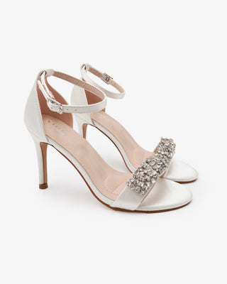 Satin High Heel Wedding Sandals with Crystelle RhinestonesWomen Shoes