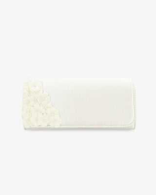Satin Wedding Clutch with Pearls Petal