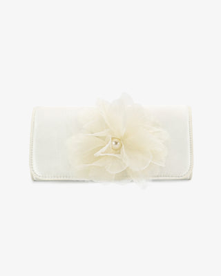 Satin Wedding Clutch with Ophelia Flower