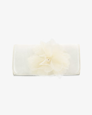 Satin Wedding Clutch with Ophelia Flower