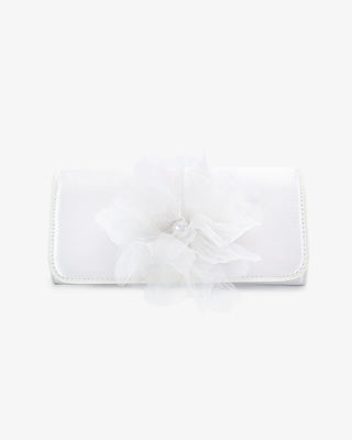 Satin Wedding Clutch with Ophelia Flower