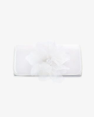 Satin Wedding Clutch with Ophelia Flower