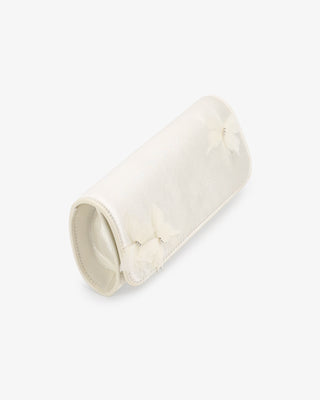 Ivory Satin Wedding Clutch with Butterfly Kiss 