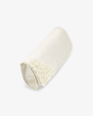 Satin Wedding Clutch with Pearls Petal