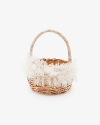 Round Flower Girl Rattan Basket