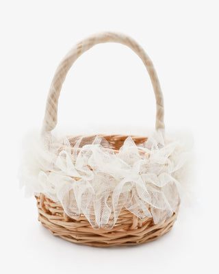 Round Flower Girl Rattan Basket