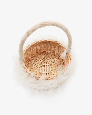Round Flower Girl Rattan Basket
